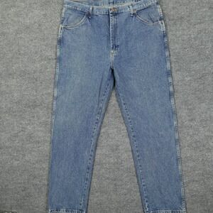 Rustler Jeans Mens 40x32 Blue Denim 100% Cotton Regular Fit 5-Pocket Zip Fly